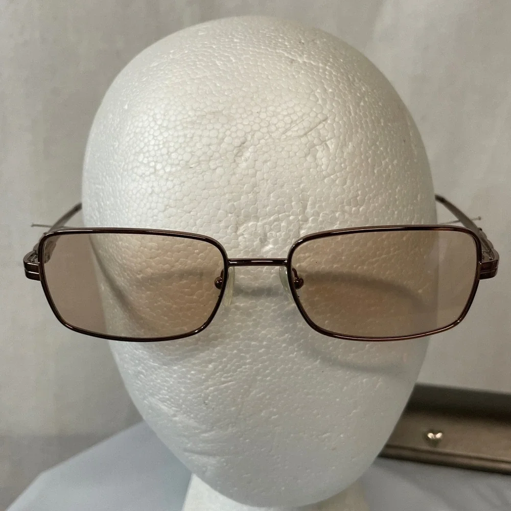 Vintage‎ Y2K Carolee CL 706 Copper Metal Rectangular Eyeglasses Frames with Case